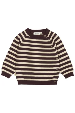 Online Striktrøje - Off White/Brown Cardigans, Veste & Trøjer