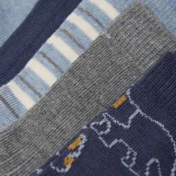 Strømpe m. mønster (5-pak) - Blue melange Strømper|Multipack