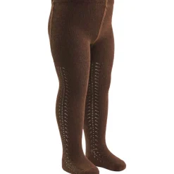 Outlet Strømpebukser med hulmønster 2-pak - Bark/ Balsam cream Strømpebukser