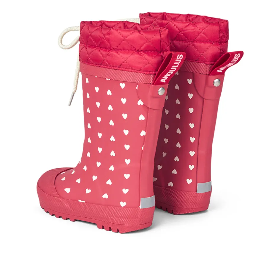 New Thermogummistøvle - Red hearts Lange Termostøvler