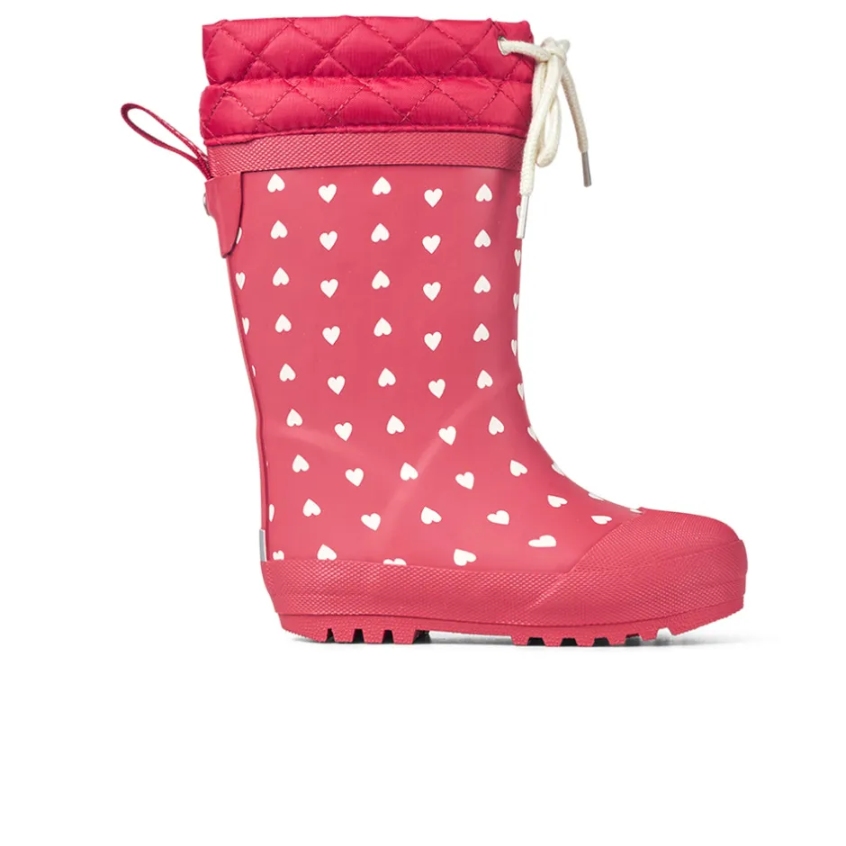 New Thermogummistøvle - Red hearts Lange Termostøvler