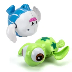 Hot Træk op Badedyr - Skildpadde grøn/ Fisk blå Badelegetøj