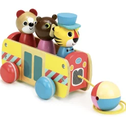 Outlet Træklegetøj - Bus Trælegetøj|Trækdyr