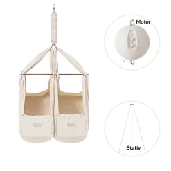 Online Tvillingeslyngevugge inkl. stativ og motor - Natur Børn Pakkeløsninger|Slyngevugger