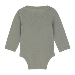 Clearance Uld body langærmet body - solid - Forest Fog Melange Uldbodyer|Bodystocking Langærmet