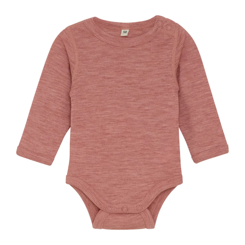 Discount Uld body langærmet body - solid - Light Mahogany Melange Uldbodyer|Bodystocking Langærmet