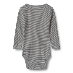 New Uld body langærmet Lucca - Navy Stripe Uldbodyer|Bodystocking Langærmet
