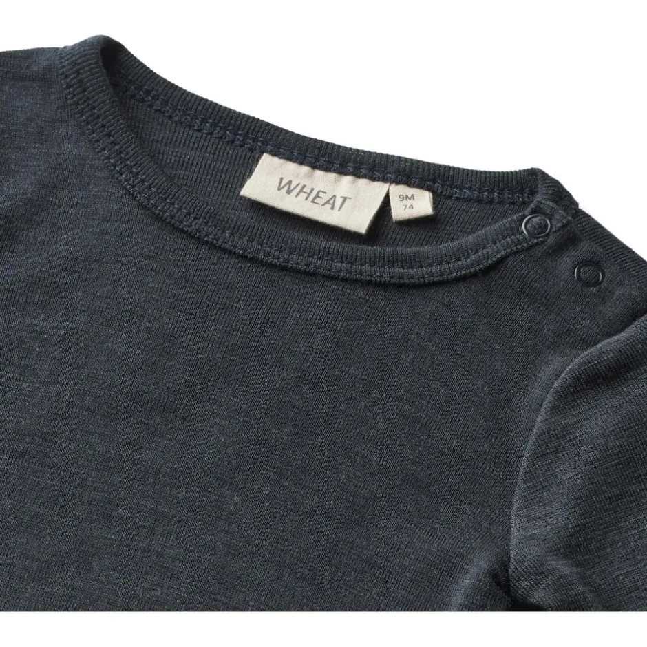 Discount Uld body langærmet Lucca - Navy Uldbodyer|Bodystocking Langærmet