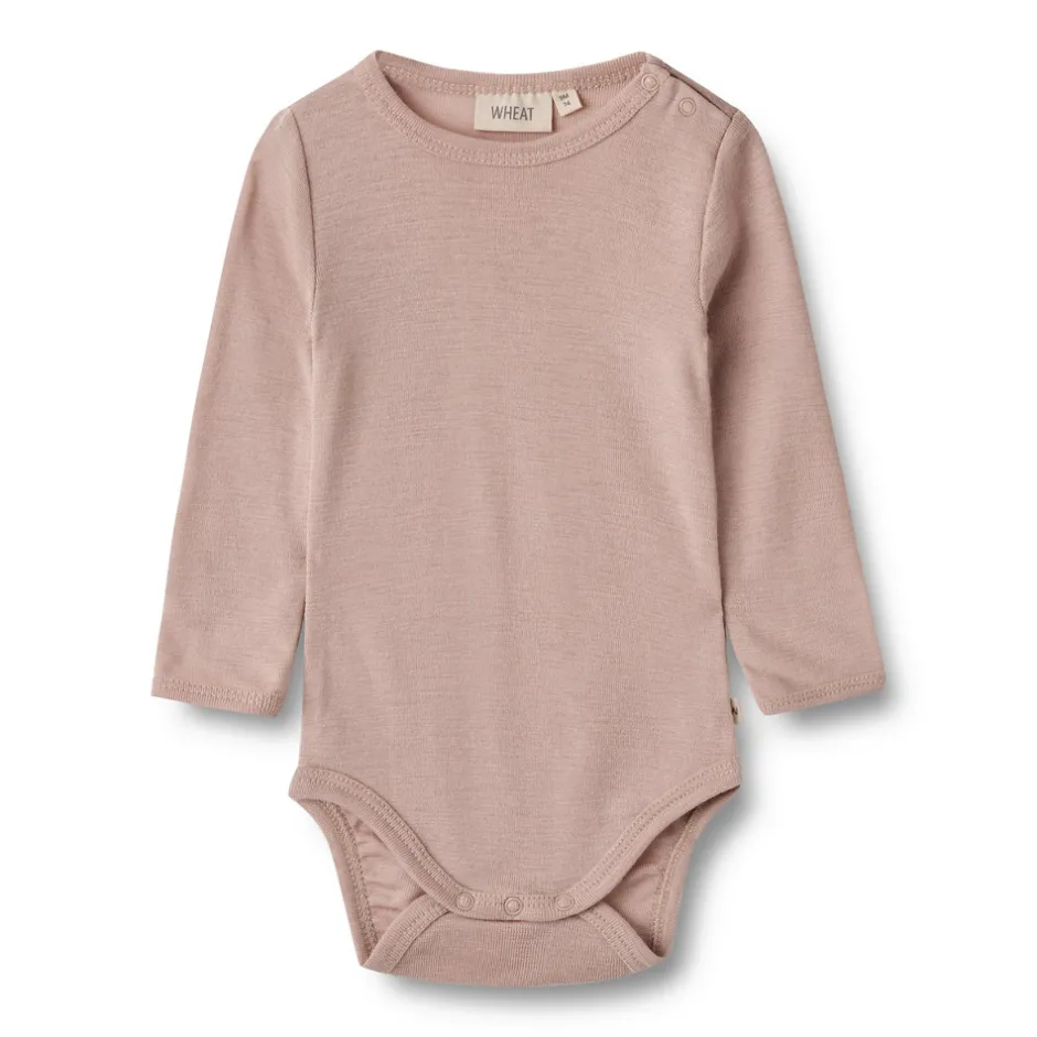 Clearance Uld body langærmet Lucca - Dry Rose Uldbodyer|Bodystocking Langærmet