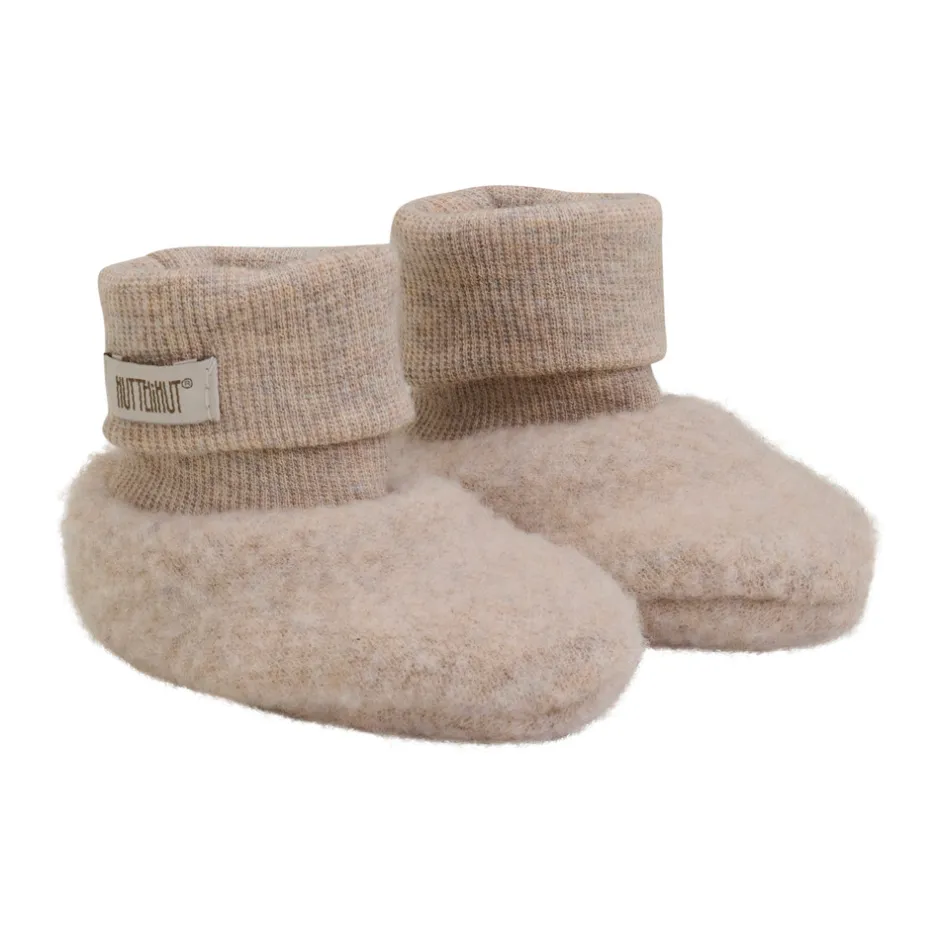 Sale Uld Fleece Footies - Camel melange Overtræksfutter|Uldhuer, Uldvanter & Uldfutter