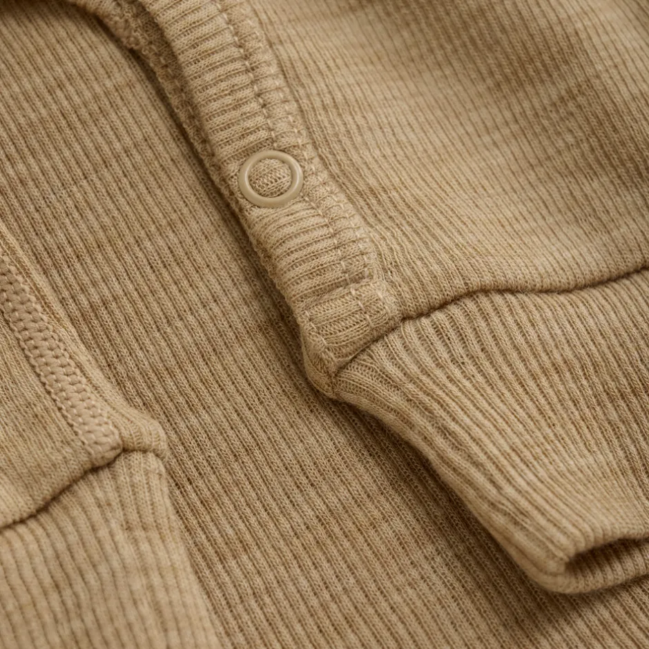 Outlet Uld jumpsuit - solid - Light Camel Melange Ulddragter|Heldragter U. Fod