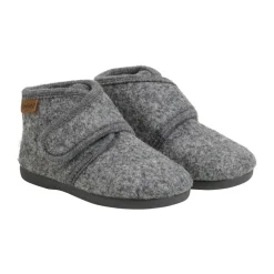 Discount Uldhjemmesko velcro - Dark Gray Melange Uld Hjemmesko|Hjemmesko