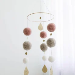 Uro pom pom, lyserød Børn Uroer