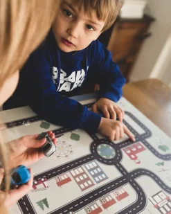 New XL Underlag - lille landsby lys grå Service