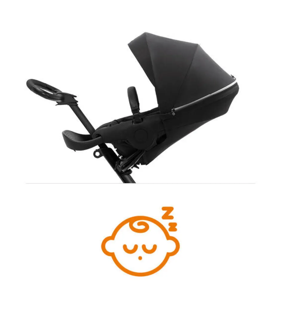 Clearance Xplory X m. siddedel - rich black Klapvogne Med Ergonomiske Sæder