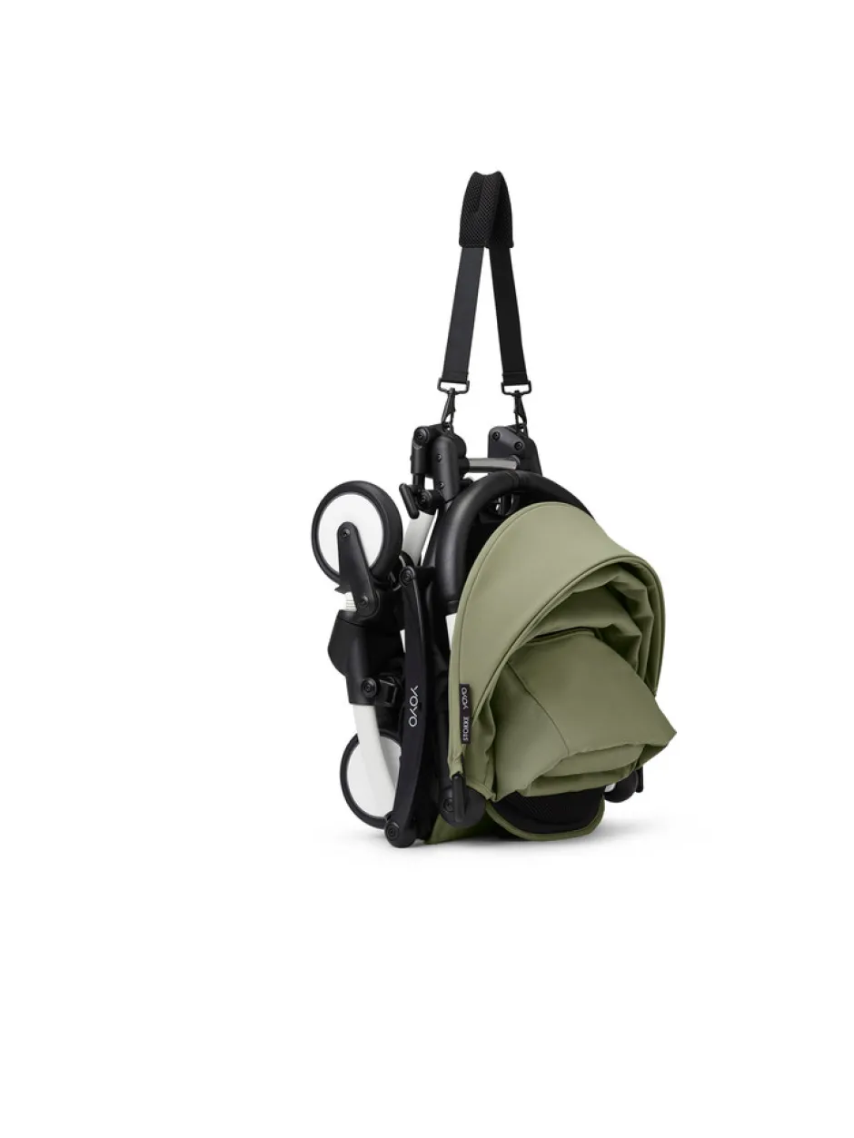 Hot YOYO³ Klapvogn - olive på hvidt stel Rejseklapvogne